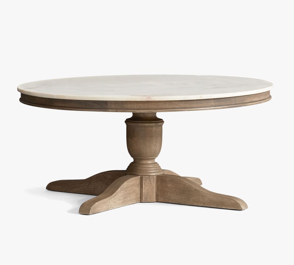 Alexandra 39" Round Marble Coffee Table Pottery Barn