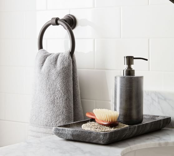 New-Pottery Barn Hydrocotton Quick Drying Bath Towel-Gray Mist 
