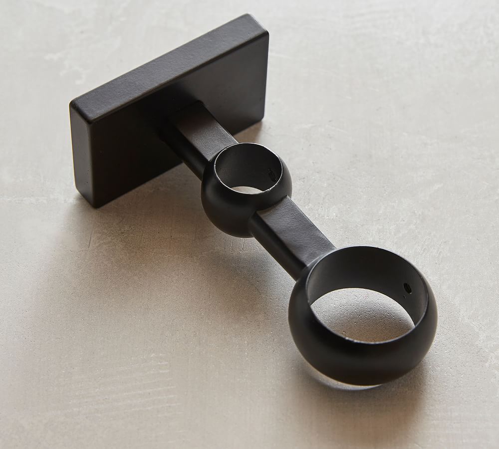 Antique Bronze Double Curtain Rod & Wall Bracket Pottery Barn