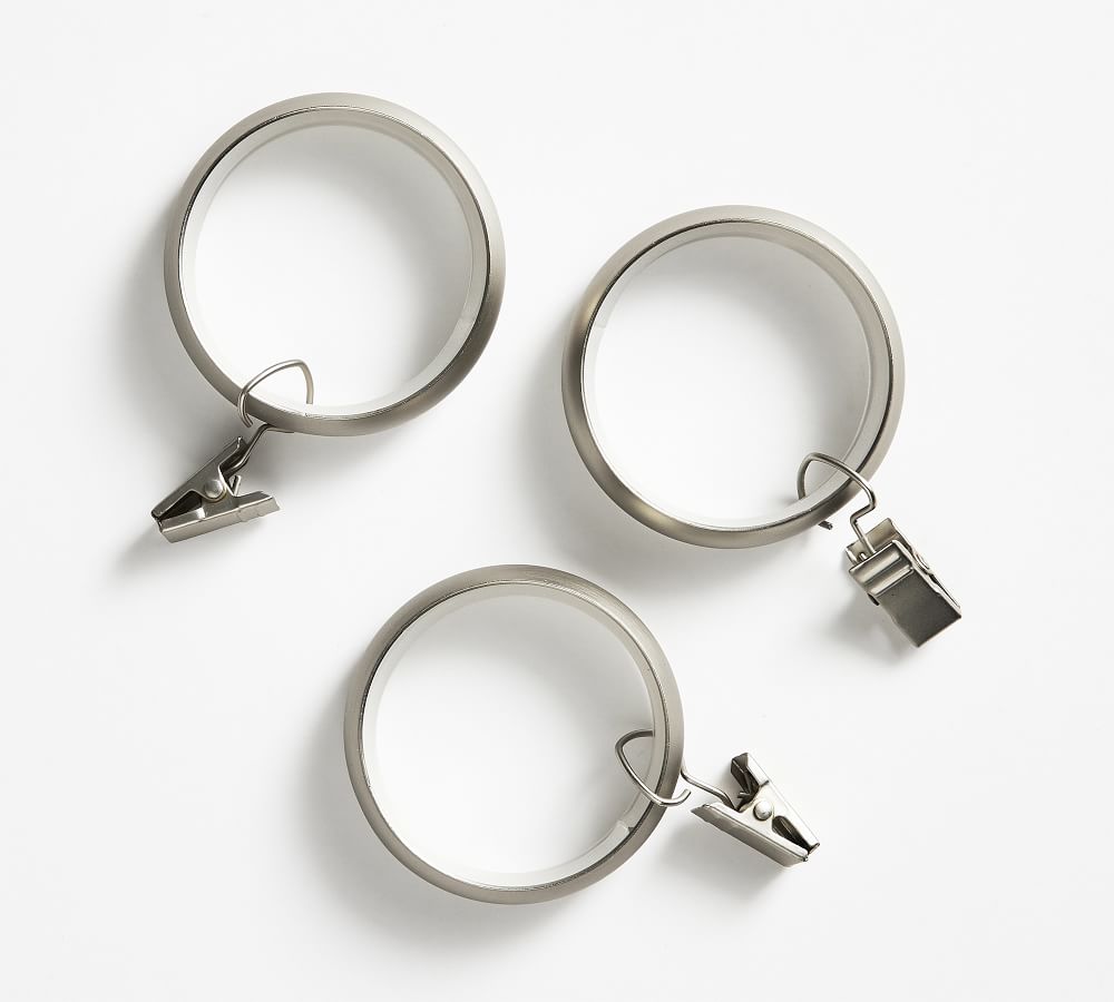 Pewter QuietGlide Curtain Clip Rings Pottery Barn