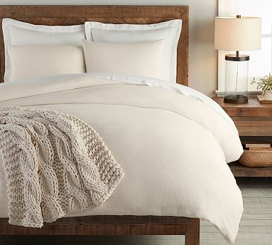 textured ivory duvet cover