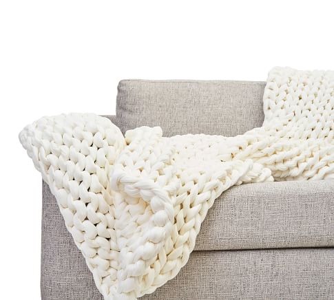 Bearaby Organic Cotton Napper Weighted Blanket Cloud White, 25 Lbs