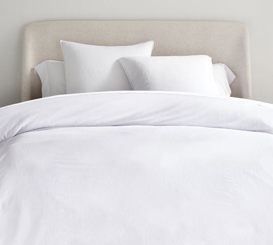 white brushed cotton duvet cover