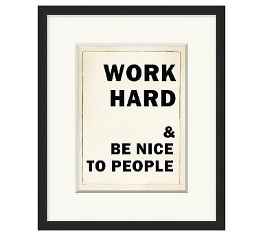 Work Hard Framed Print | Pottery Barn