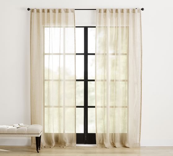 Emery Linen Sheer Curtain Pottery Barn Emery Linen Sheer Curtain Pottery Barn, Decorating With Sheer Curtains