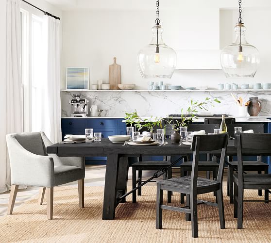 pottery barn dining arm chairs