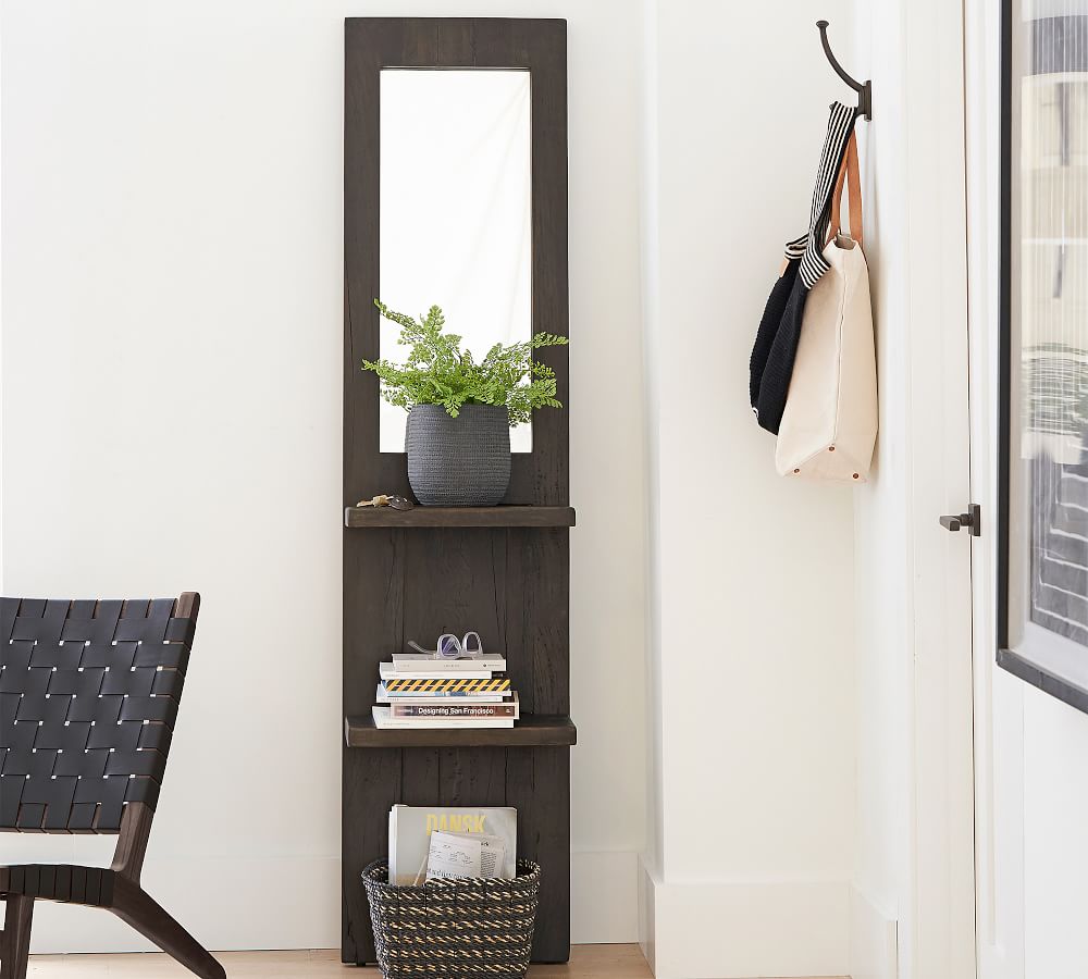 Rocklin Entryway Leaning Shelf with Mirror Pottery Barn