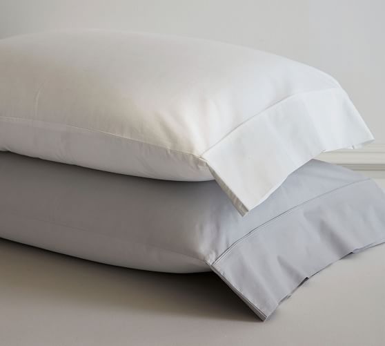 Pottery Barn Teen Diamond Eyelet Organic Set of 2 Standard Pillowcases White NWT 