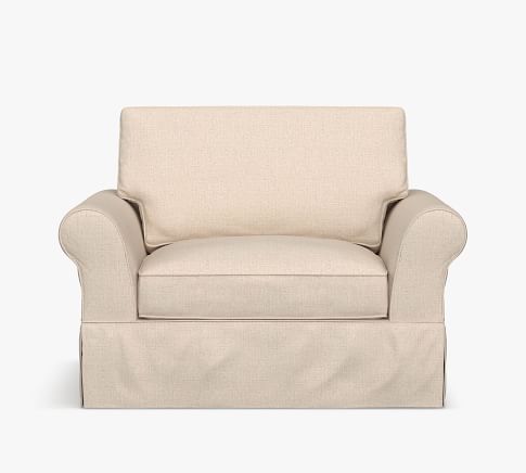PB Comfort Roll Arm Upholstered Chair-And-A-Half | Pottery Barn