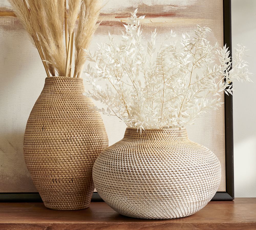 Woven Rattan Vases Pottery Barn