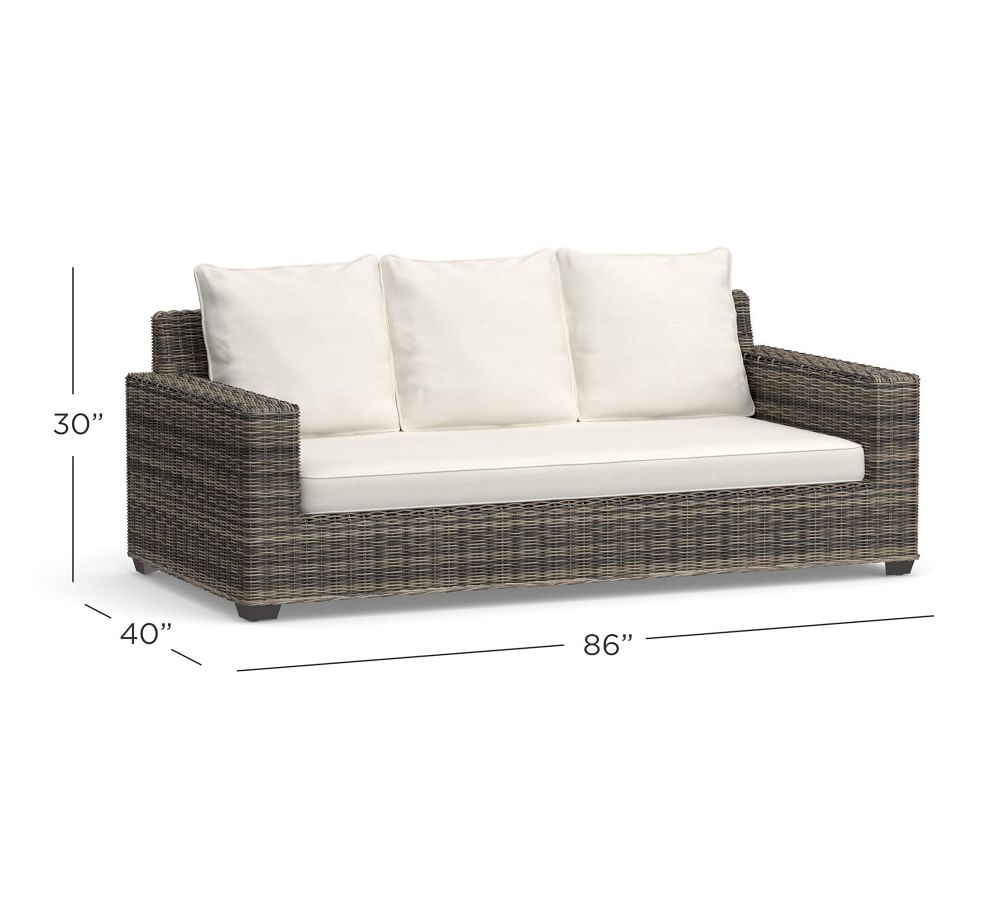 Torrey AllWeather Wicker SquareArm Outdoor Sofa Pottery Barn