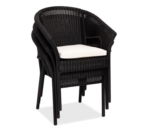 wicker dining chairs black