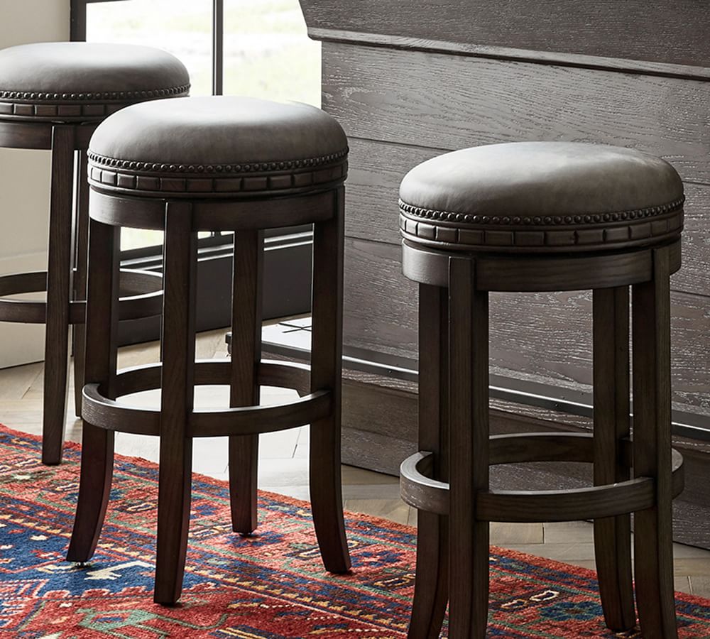 Bixby Leather Swivel Bar & Counter Stool | Pottery Barn