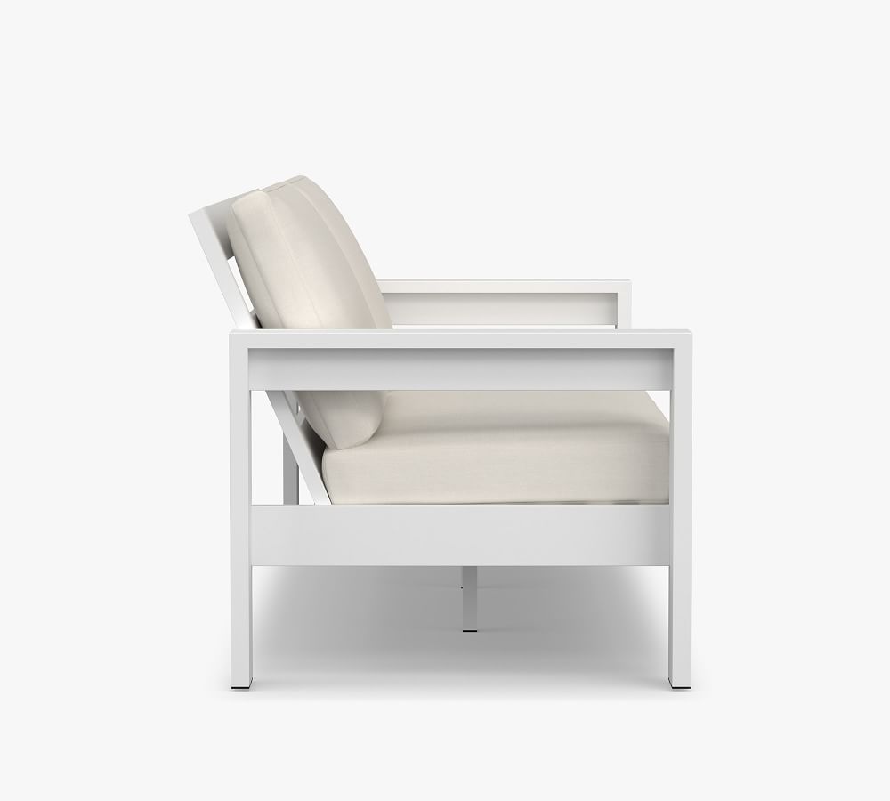 Malibu 77" Metal Sofa, White Pottery Barn