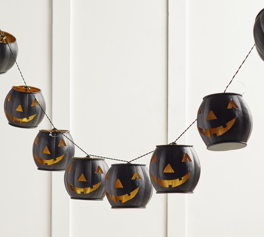 Metal ﻿﻿﻿Black JackOLantern String Lights Pottery Barn