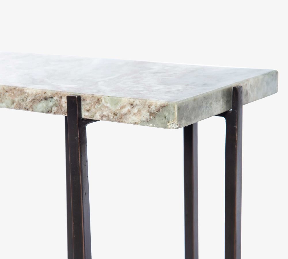 Bancroft 14" Marble Rectangular End Table Pottery Barn