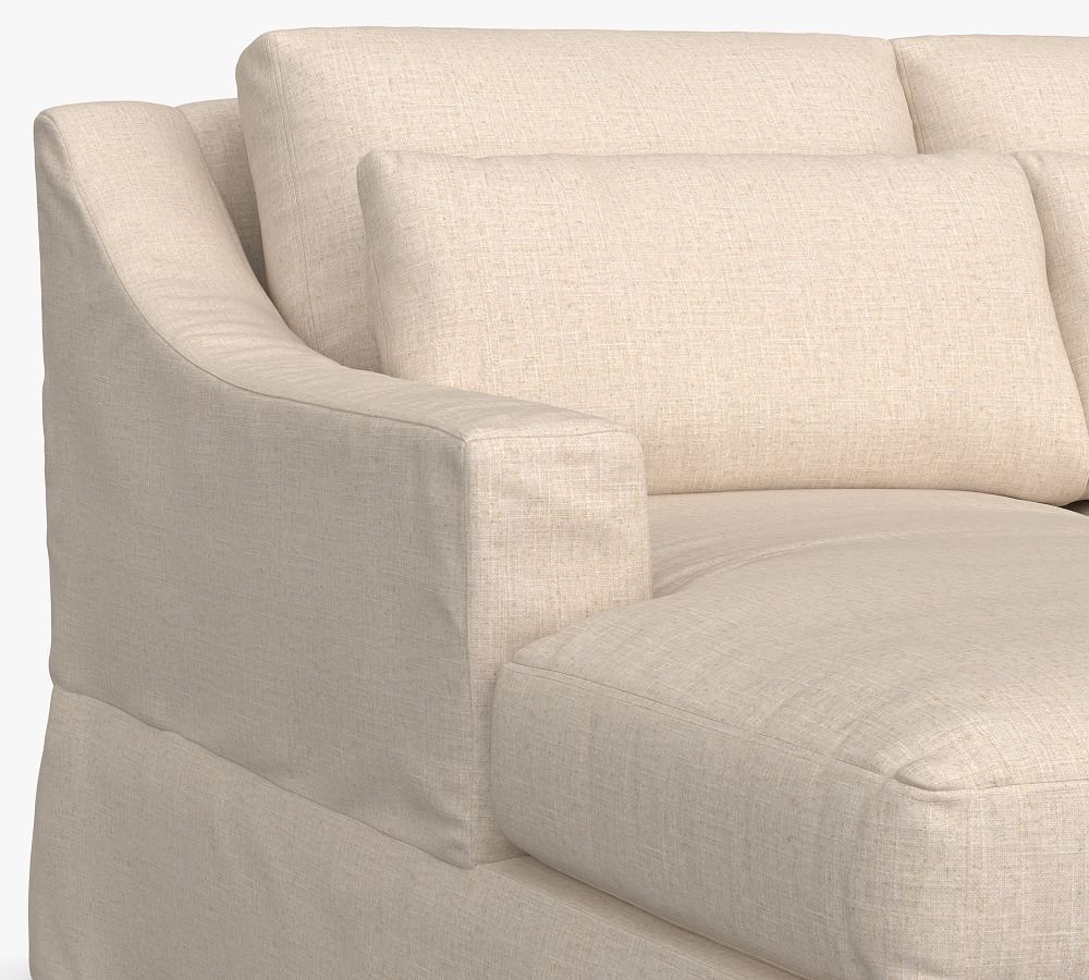 York Slope Arm Deep Seat Slipcovered U-Shaped Chaise Sectional ...