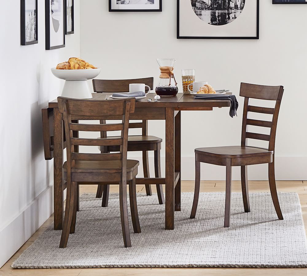 oak table and chairs with leaf