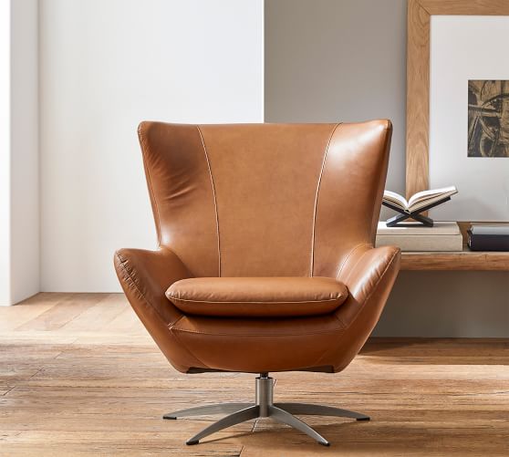 leather swivel egg chair