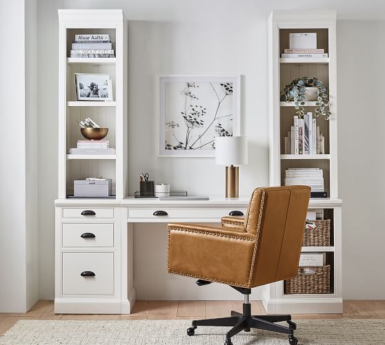 Aubrey 78 Desk With Bookcase File, Bookcase With File Cabinet Drawer