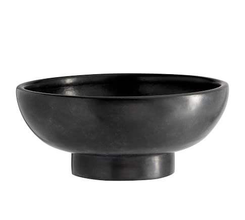 Orion Handcrafted Terra Cotta Bowl,Small,Black