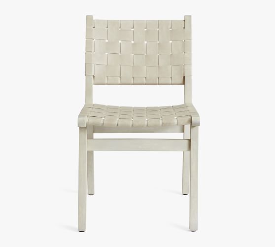 Fenton Woven Leather Dining Chair, How To Protect White Leather Dining Chairs