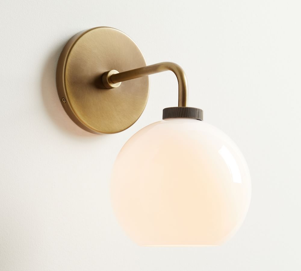 Reagan Milk Globe Sconce | Pottery Barn