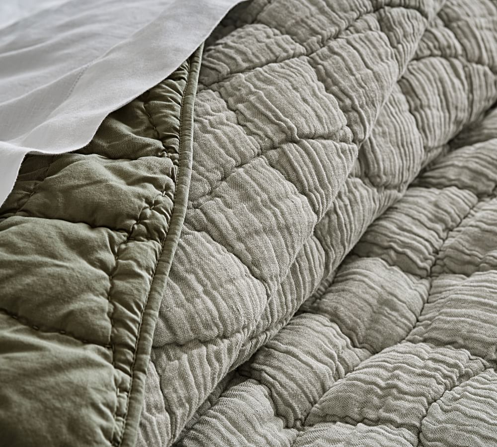 Cloud Linen Handcrafted Quilt | Pottery Barn