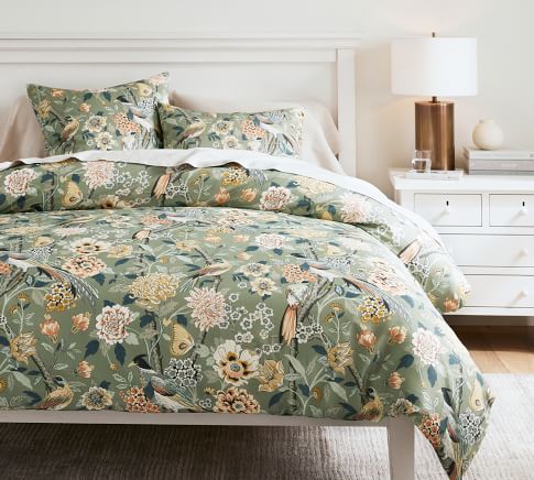 Bloom Floral Cotton Sateen Duvet Cover | Pottery Barn