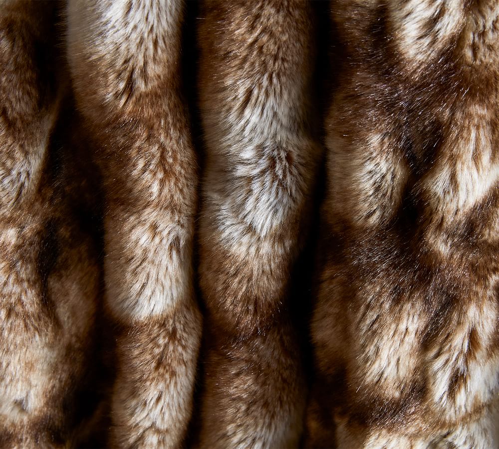 Faux Fur Ruched Throw Blankets Pottery Barn