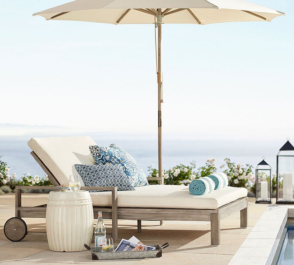 Indio Double Outdoor Chaise Lounge | Pottery Barn