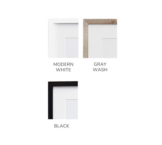 Pottery Barn Wood Gallery Frames in a Box Set of 15 ~ Modern White 