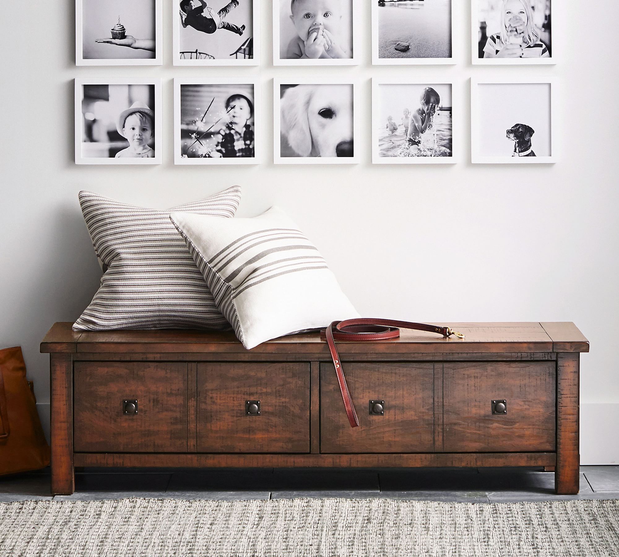 Where to find a white storage bench with drawers to organize your entryway, Good Taste Guide