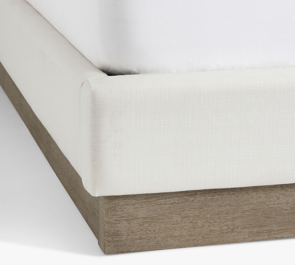 Jake Upholstered Wood Base Platform Bed Pottery Barn