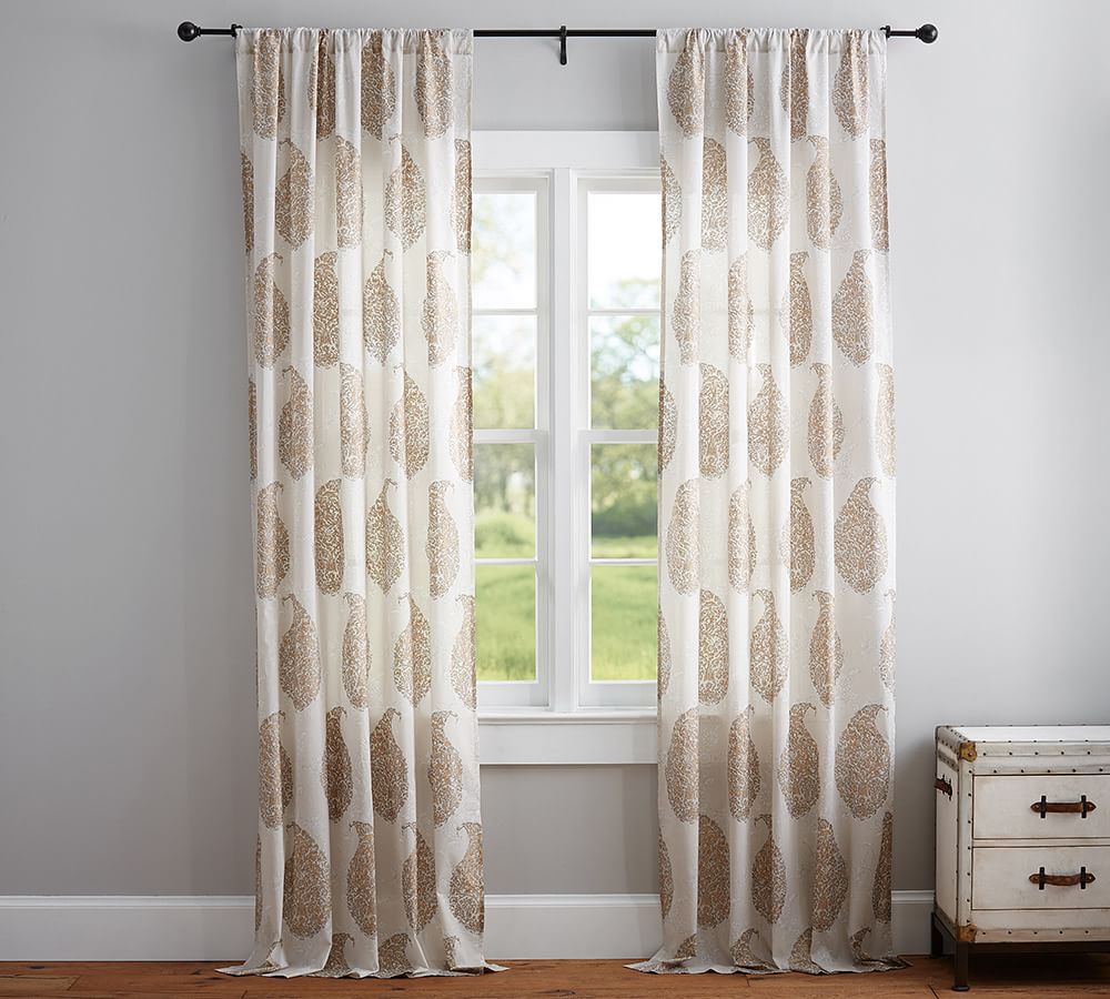 Cypress Paisley Printed Sheer Curtain Pottery Barn