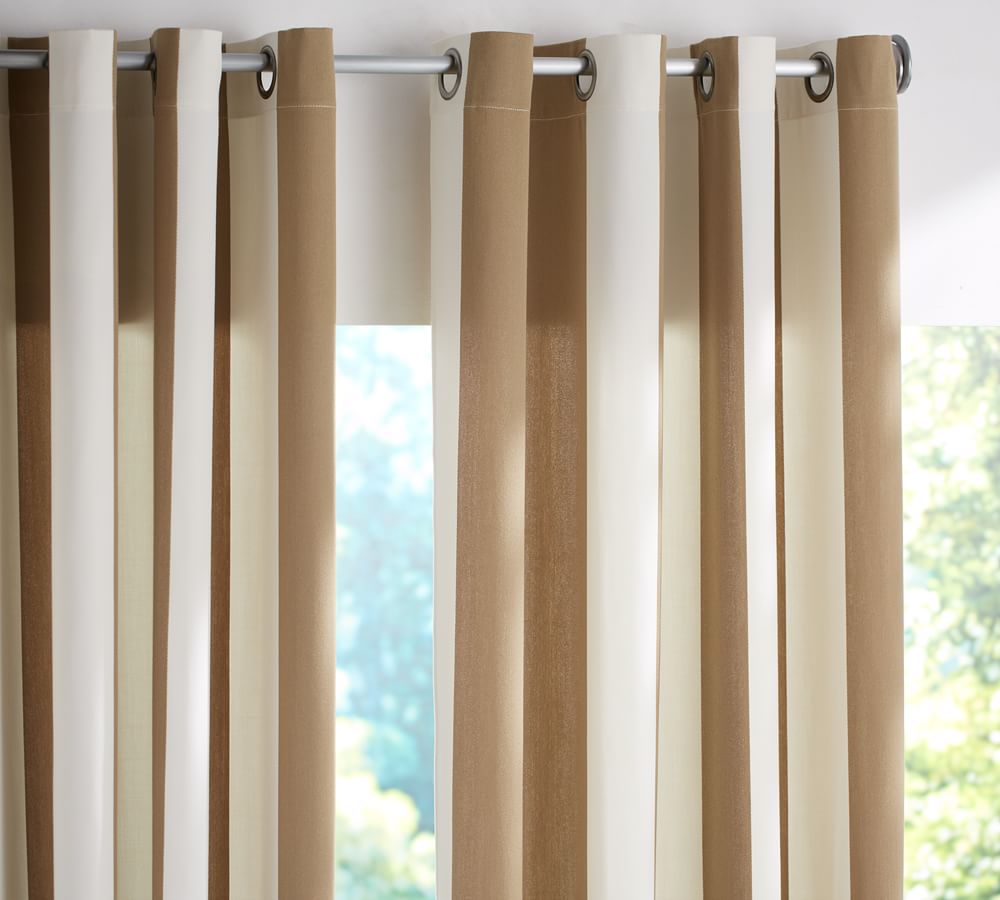 PB Classic Stripe Indoor/Outdoor Grommet Curtain Pottery Barn