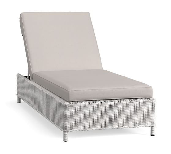 gray resin wicker chaise lounge