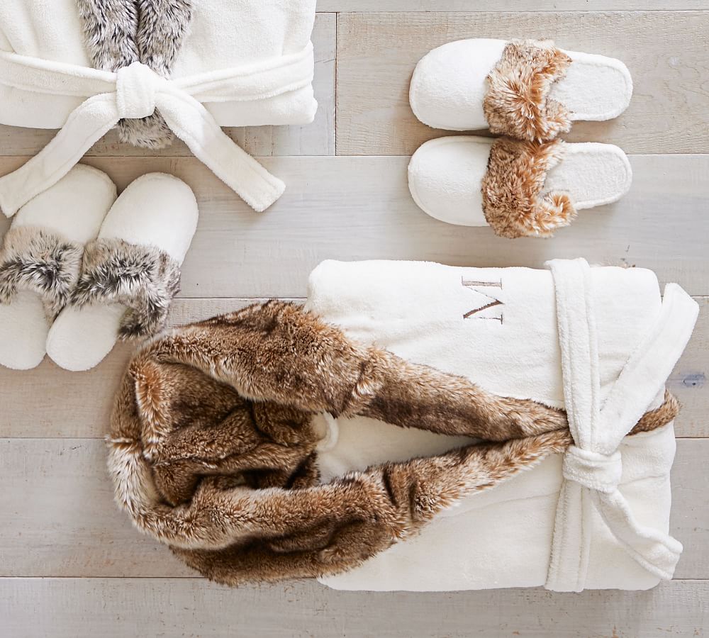 Faux Fur Slippers Pottery Barn