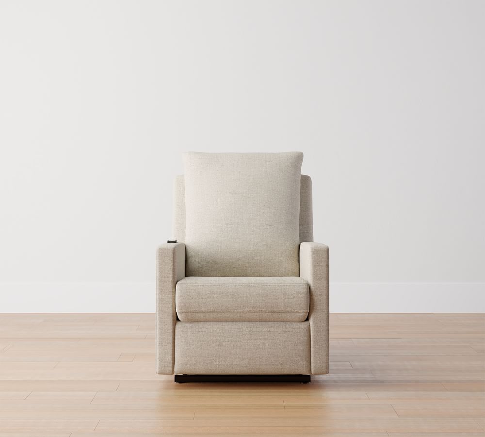 Ayden Square Arm Upholstered Power Lift Recliner with Massage Heat Pottery Barn