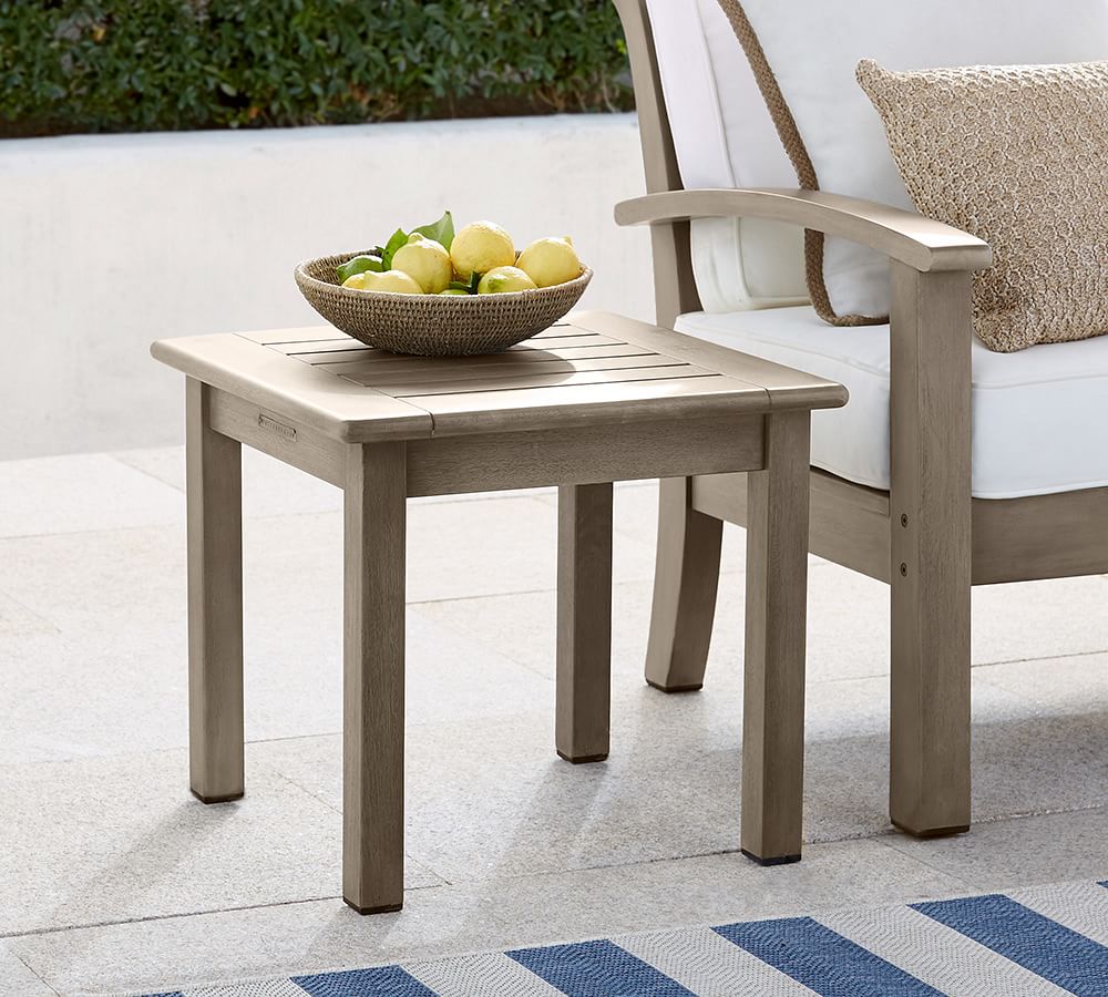Chatham Square Outdoor Side Table, Honey Pottery Barn