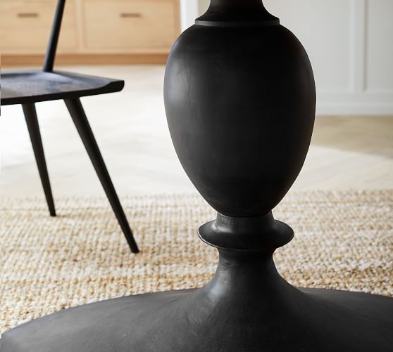 black oval pedestal dining table