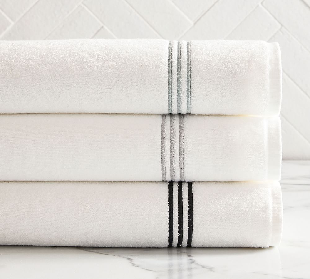 Grand Organic Cotton Embroidered Towels Pottery Barn