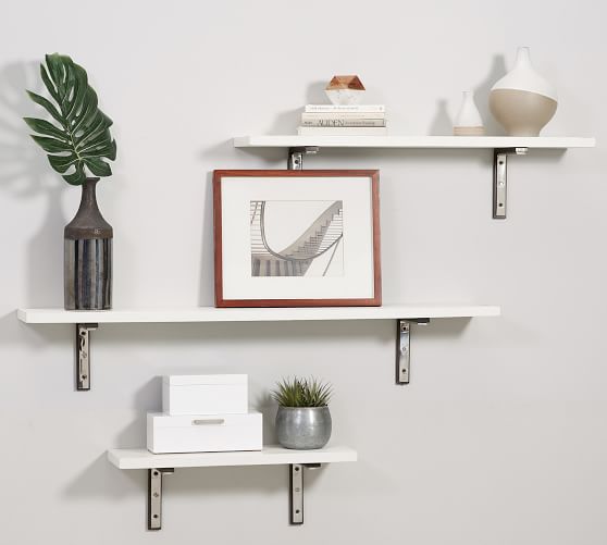 Details about   Floating Shelves  Set of 2 Shelf with rail and shelf with bar 16.5 " 