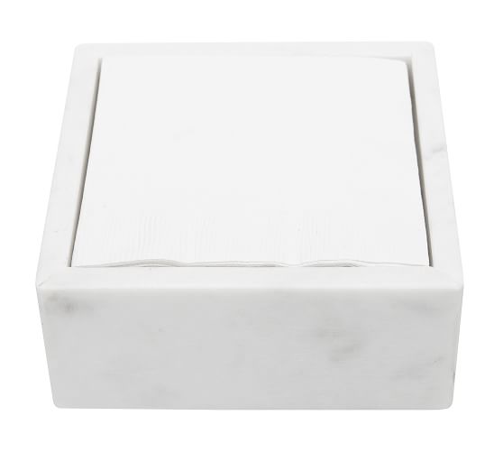 White Marble Napkin Holder Real Natural Stone 