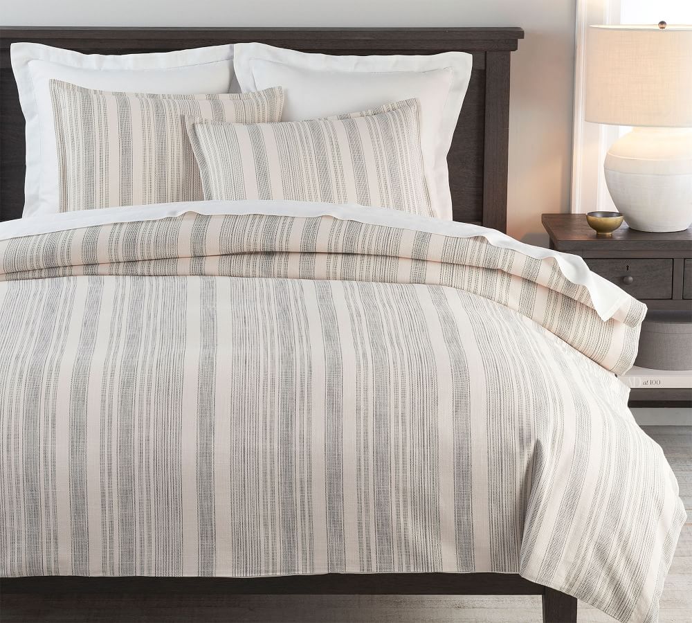 Hawthorn Striped Cotton Duvet Cover Pottery Barn