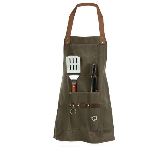Bosmere Adult Size BBQ Waterproof  Canvas Apron with Bottle opener 