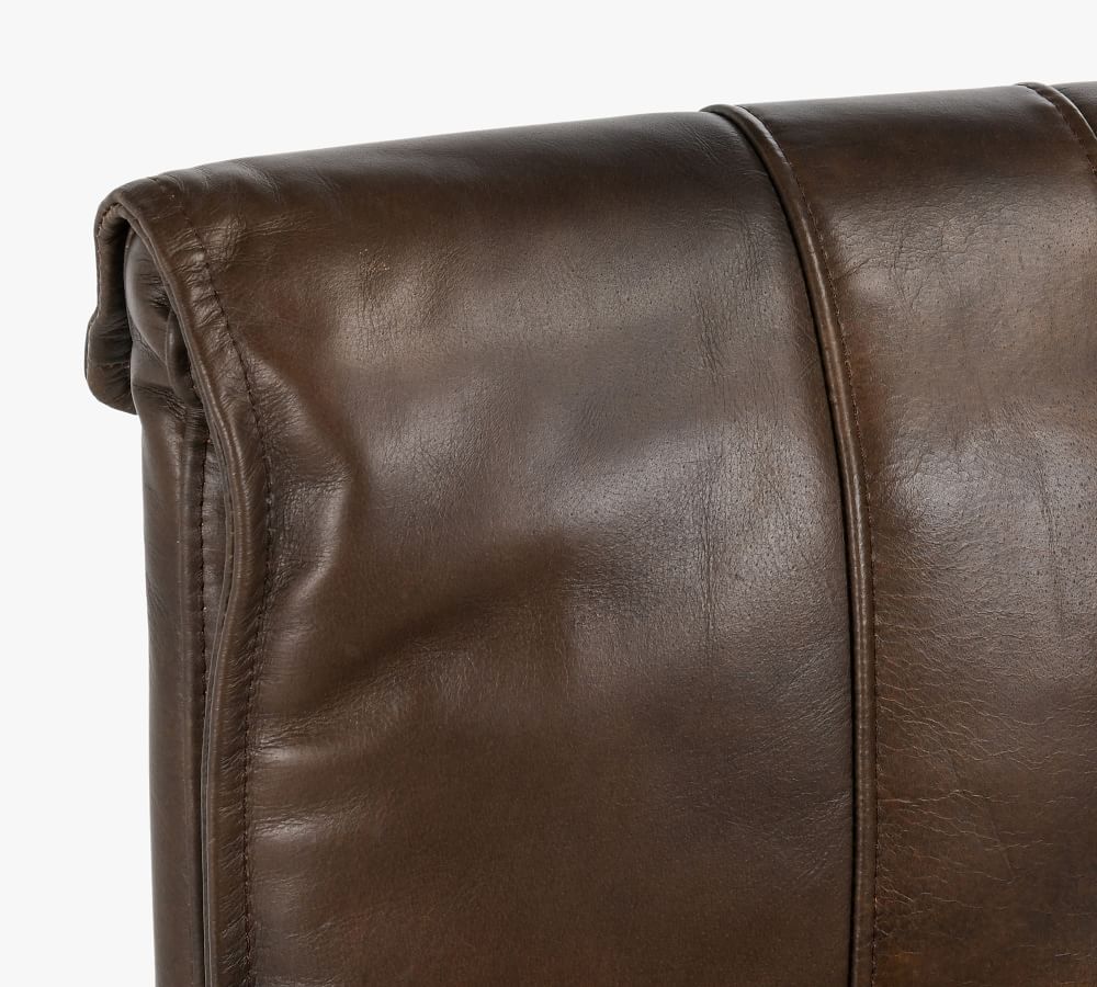 Eugina Leather Bar & Counter Stools Pottery Barn