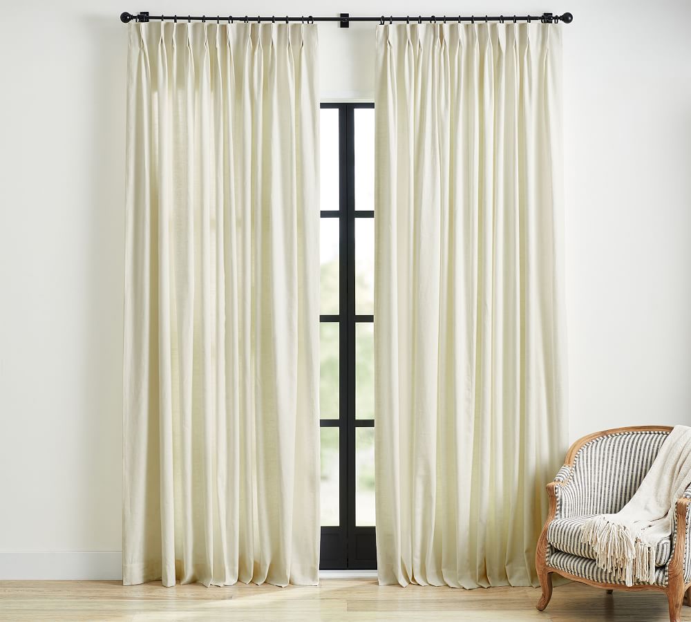 Emery Linen Pinch Pleat Curtain | Pottery Barn