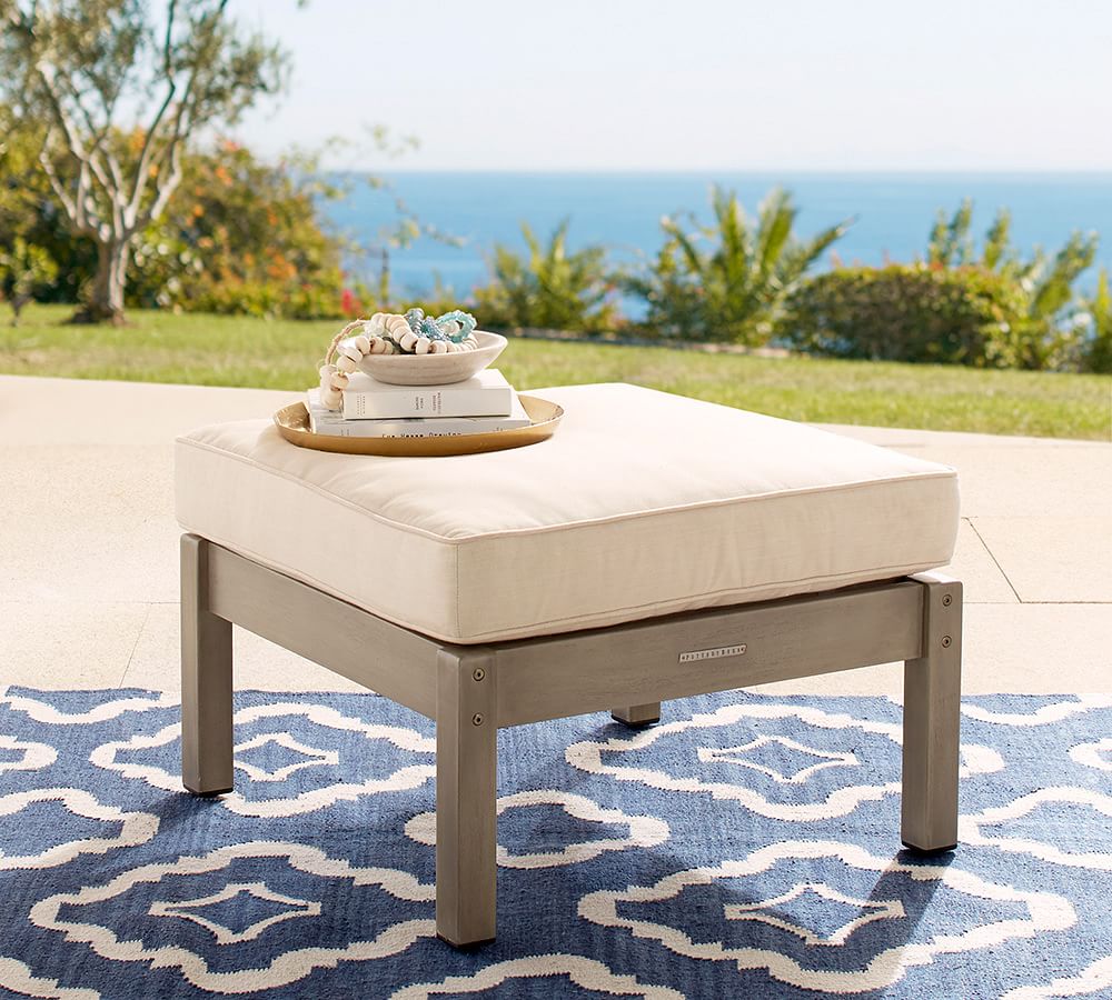 Chatham FSC® Mahogany Square Ottoman Pottery Barn