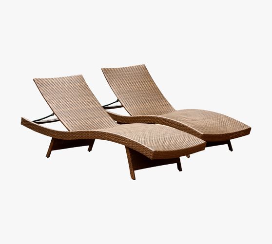 tan wicker chaise lounge